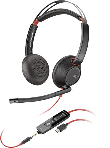 POLY Blackwire 5220 Stereo USB-C Headset +3.5mm Plug +USB-C/A Adapter POLY Blackwire 5220 Stereo USB-C Headset +3.5mm Plug +USB-C/A Adapter